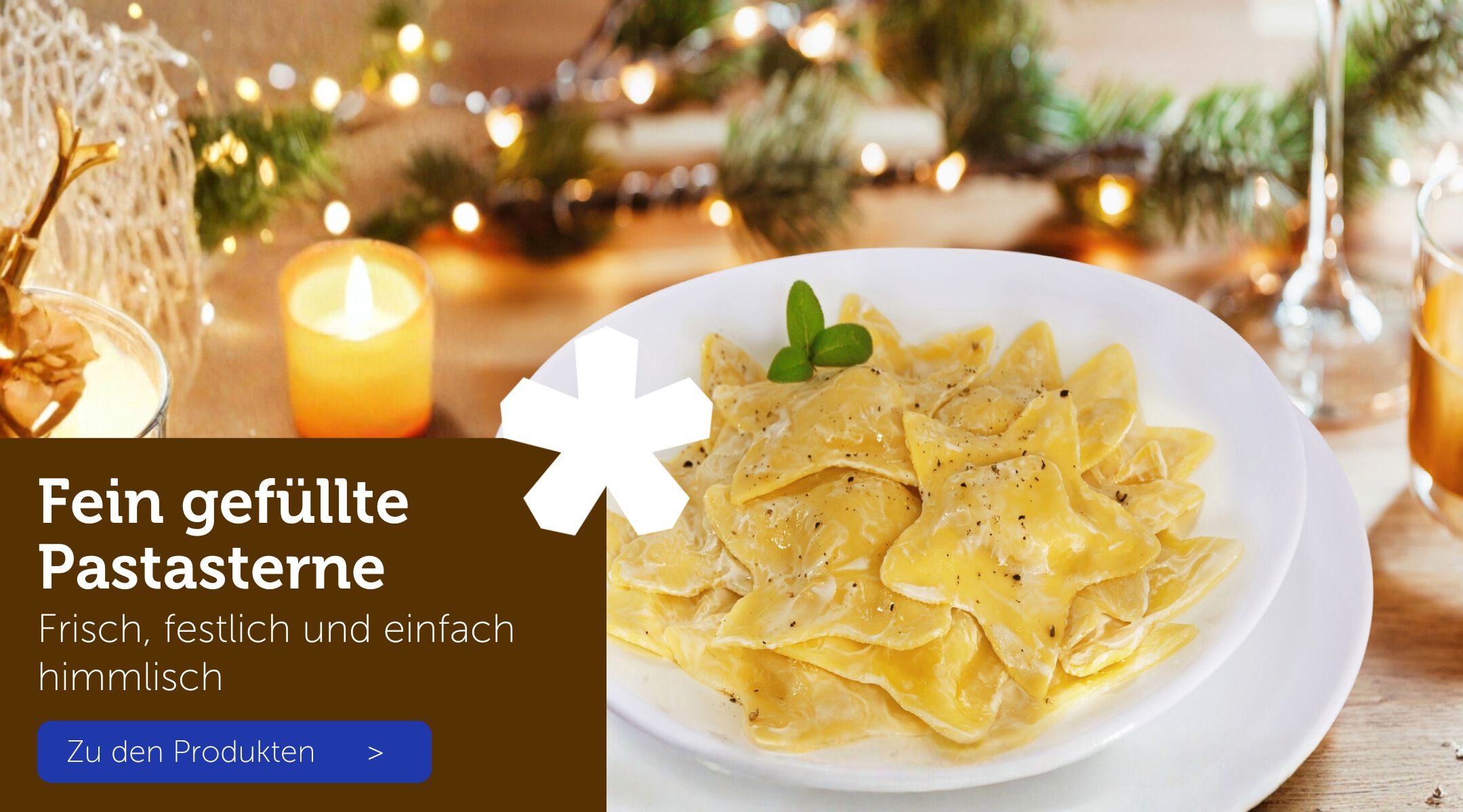 Fein gefüllte Pastasterne